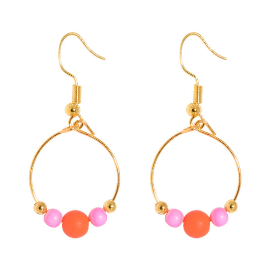 BOPPER EARRINGS - ORANGE/LIGHT PINK