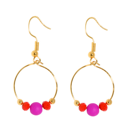 BOPPER EARRINGS - PURPLE/RED