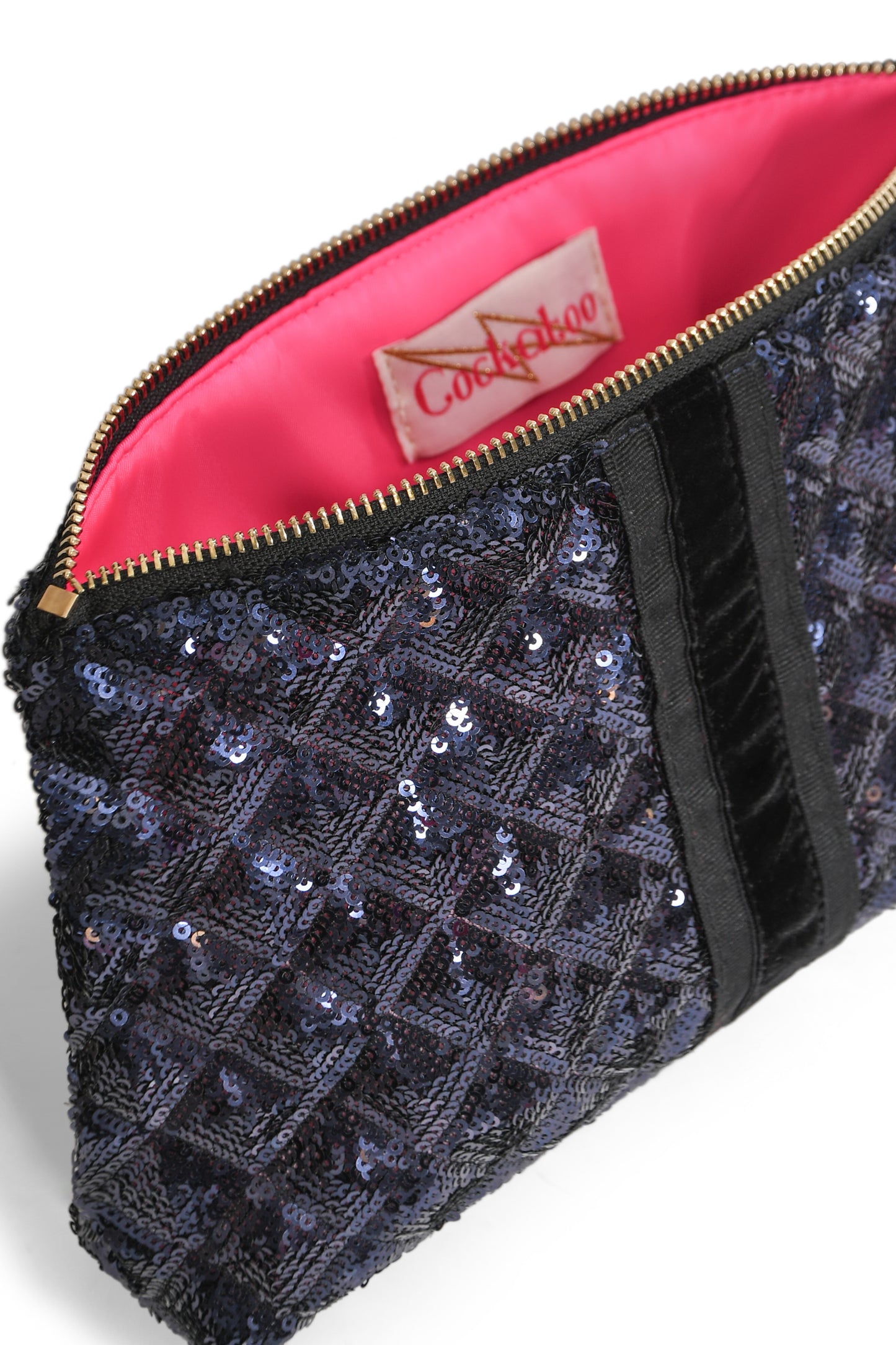 NAVY SEQUINNED DIAMOND CLUTCH
