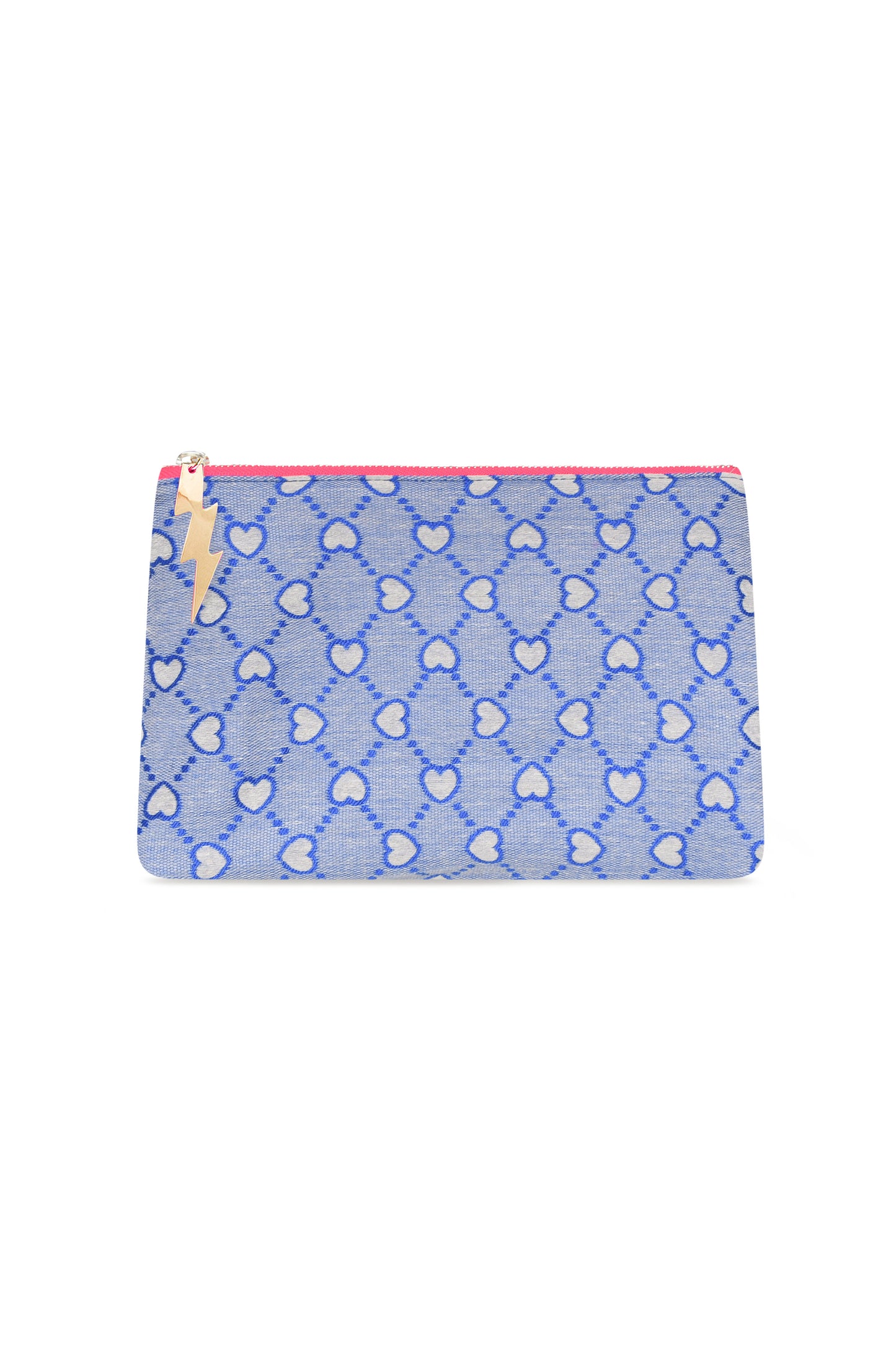 BLUE HEART CLUTCH BAG