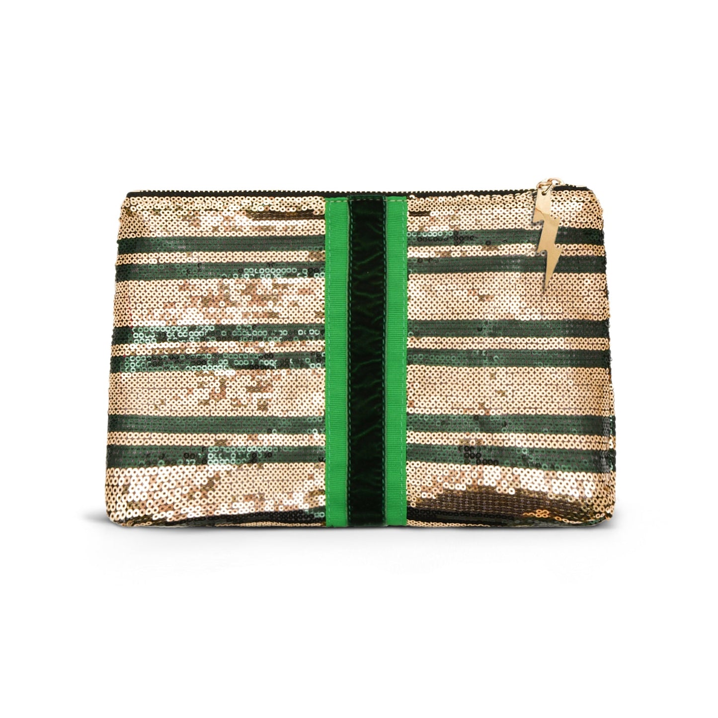 STRIPE SEQUINNED CLUTCH
