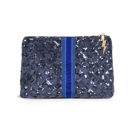 NAVY SEQUINNED DIAMOND CLUTCH Cockatoo