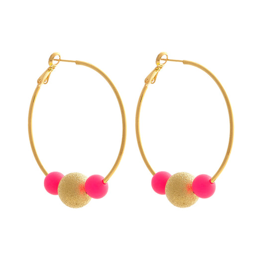 Large Pink Disco Hoopla earrings