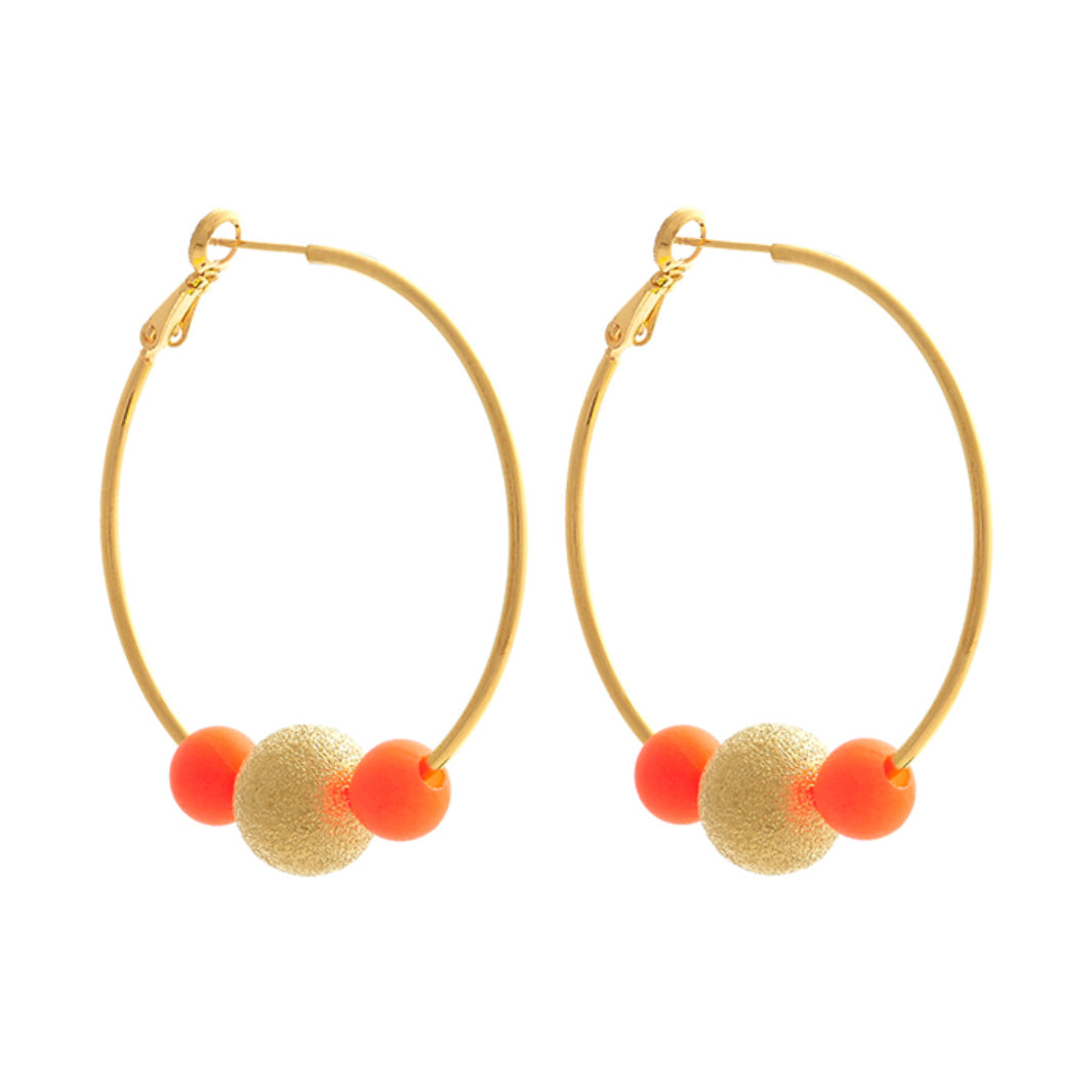 MEDIUM DISCO HOOPLA EARRINGS - ORANGE - Cockatoo