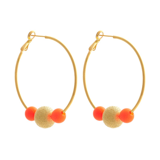MEDIUM DISCO HOOPLA EARRINGS - ORANGE - Cockatoo