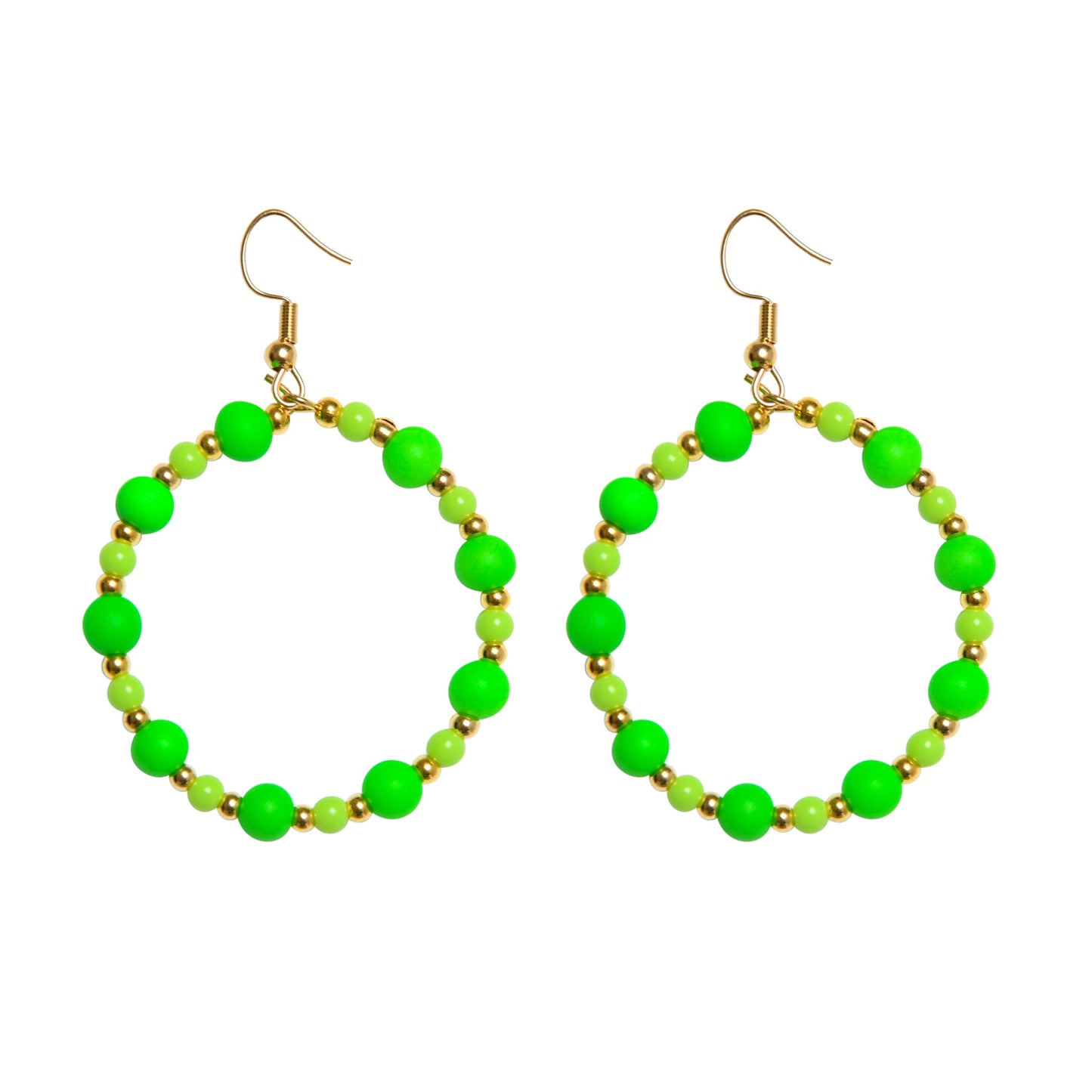 BEADED CIRQUE HOOPS - GREENS