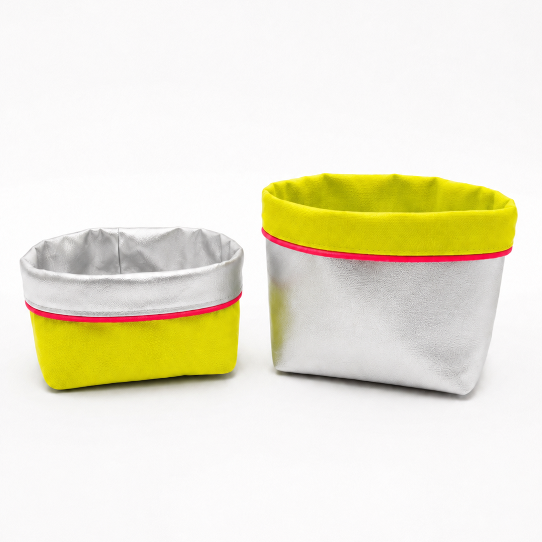 REVERSIBLE STORAGE POT | SILVER/YELLOW