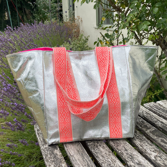 SMALL | KIDS SILVER BEACH BAG