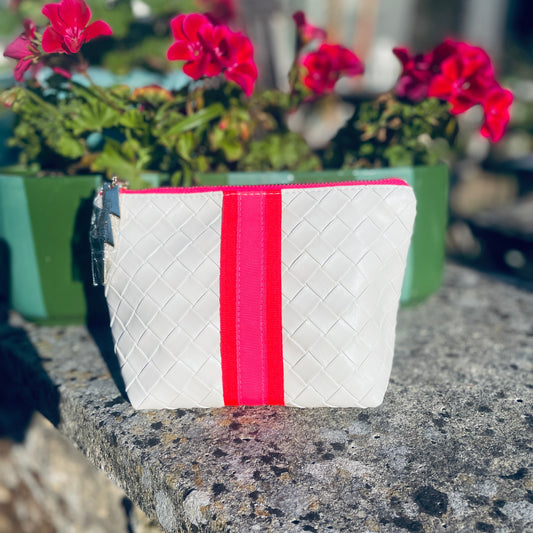SMALL CREAM WEAVE EFFECT BAG