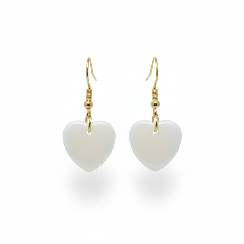 SMALL NATURAL SHELL HEART EARRINGS