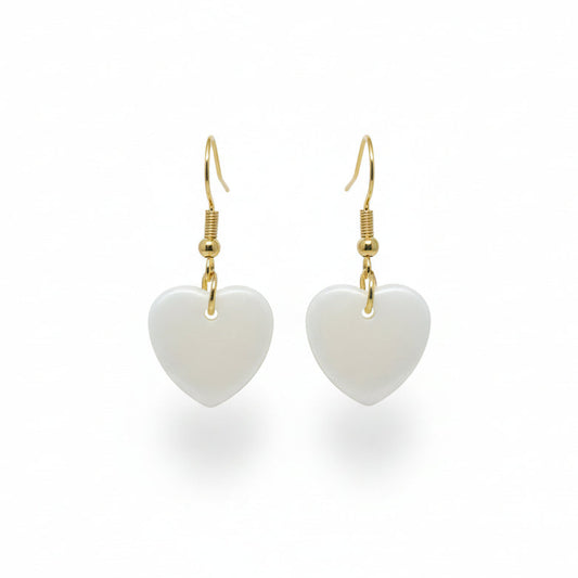 SMALL NATURAL SHELL HEART EARRINGS