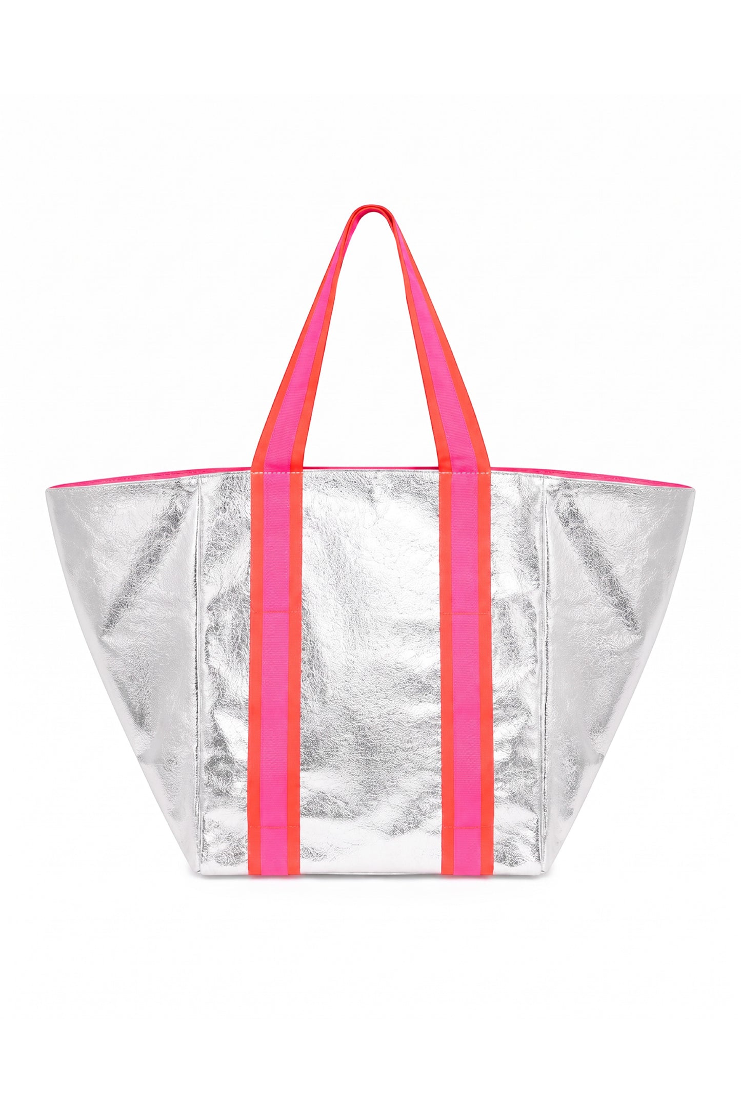 SMALL | KIDS SILVER/NEON BEACH BAG