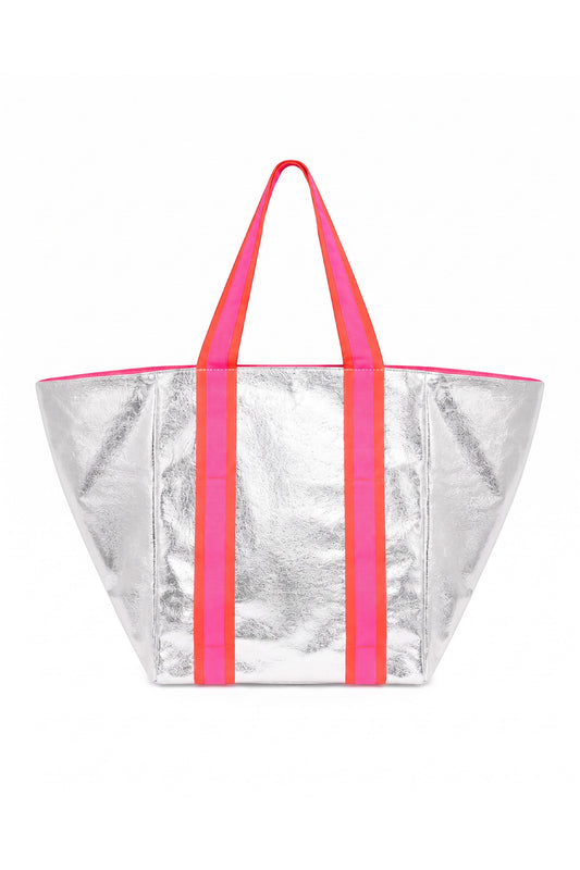 Small Kids Silver (with Neon) Beach Bag Cockatoo