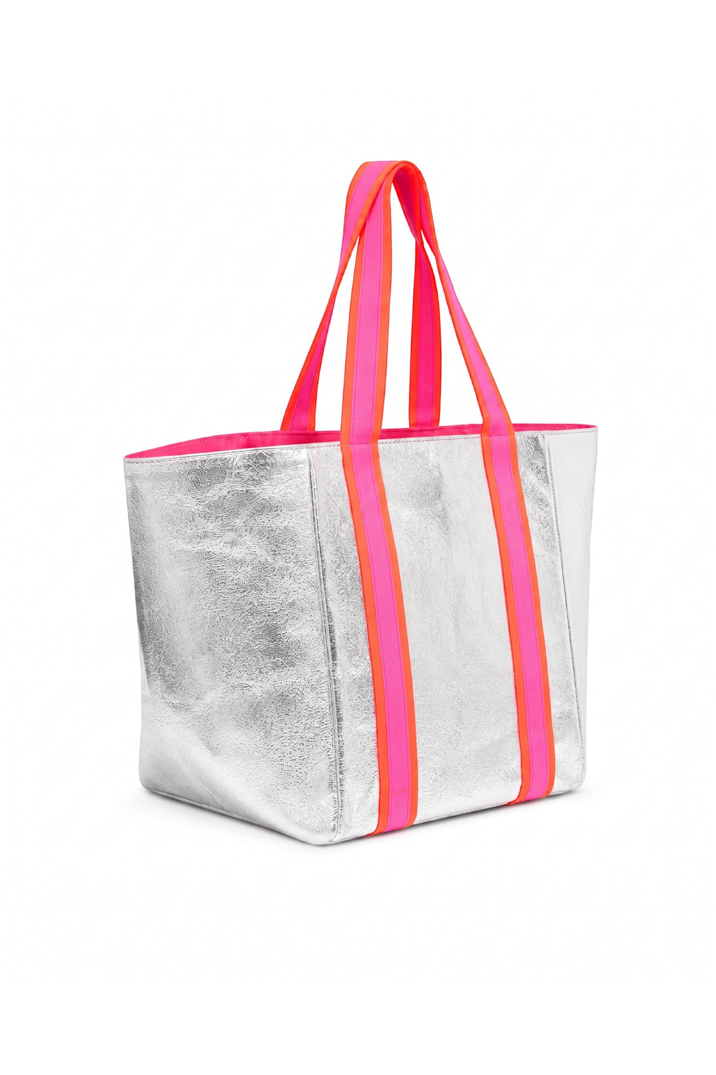 SMALL | KIDS SILVER/NEON BEACH BAG