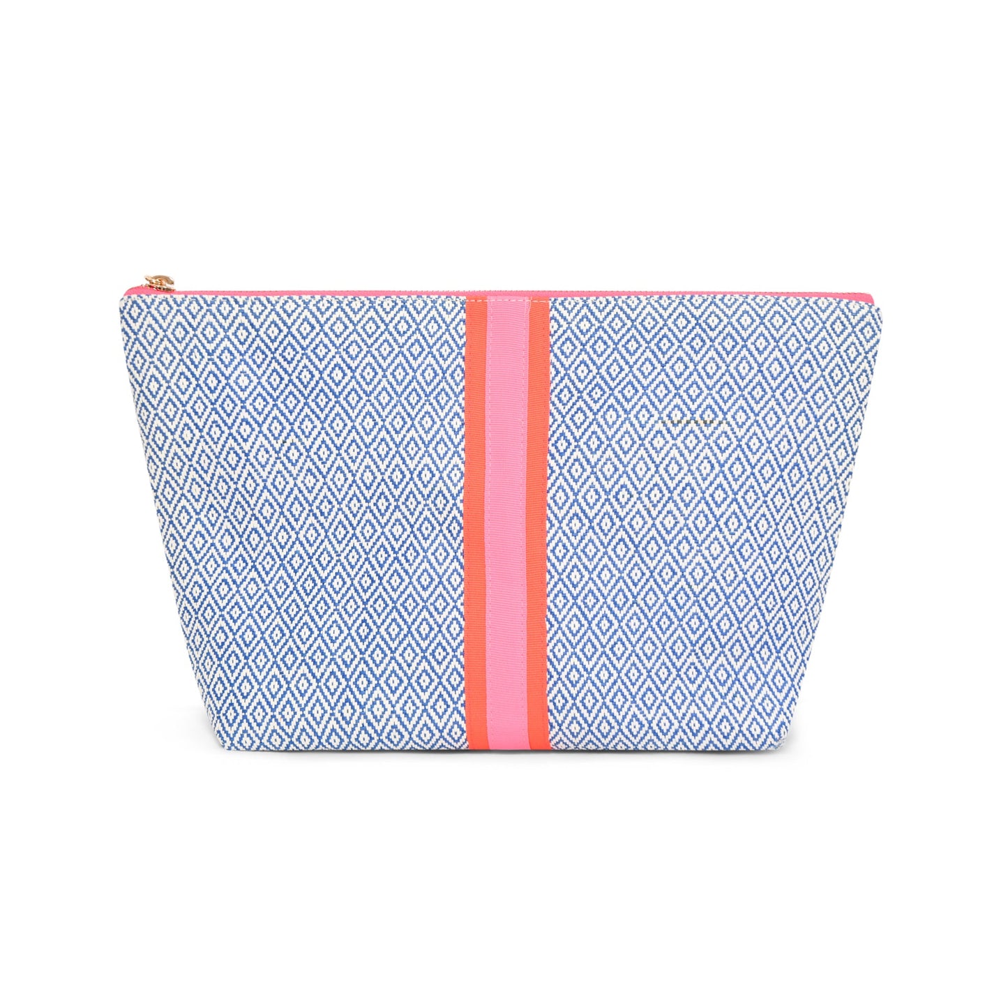 LARGE BLUE  DIAMOND BAG with PINK