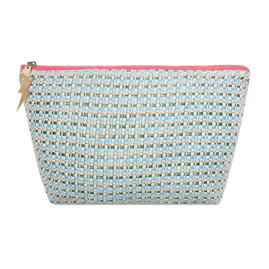 LARGE TURQUOISE WOVEN POUCH