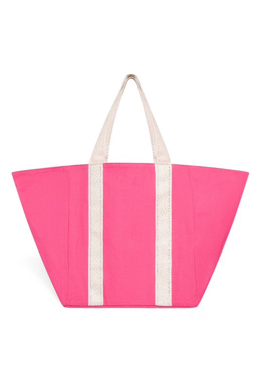 PURPLE COTTON CANVAS BEACH BAG Cockatoo