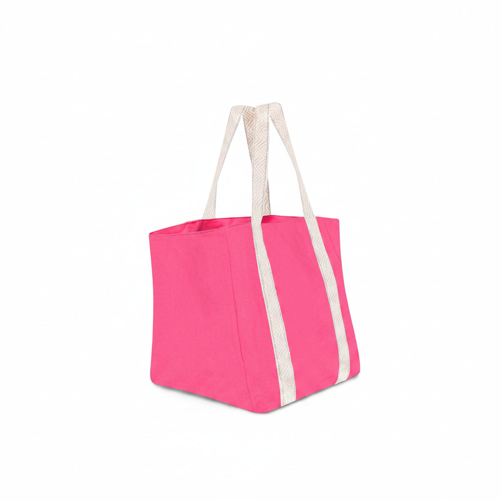 PURPLE COTTON CANVAS BEACH BAG