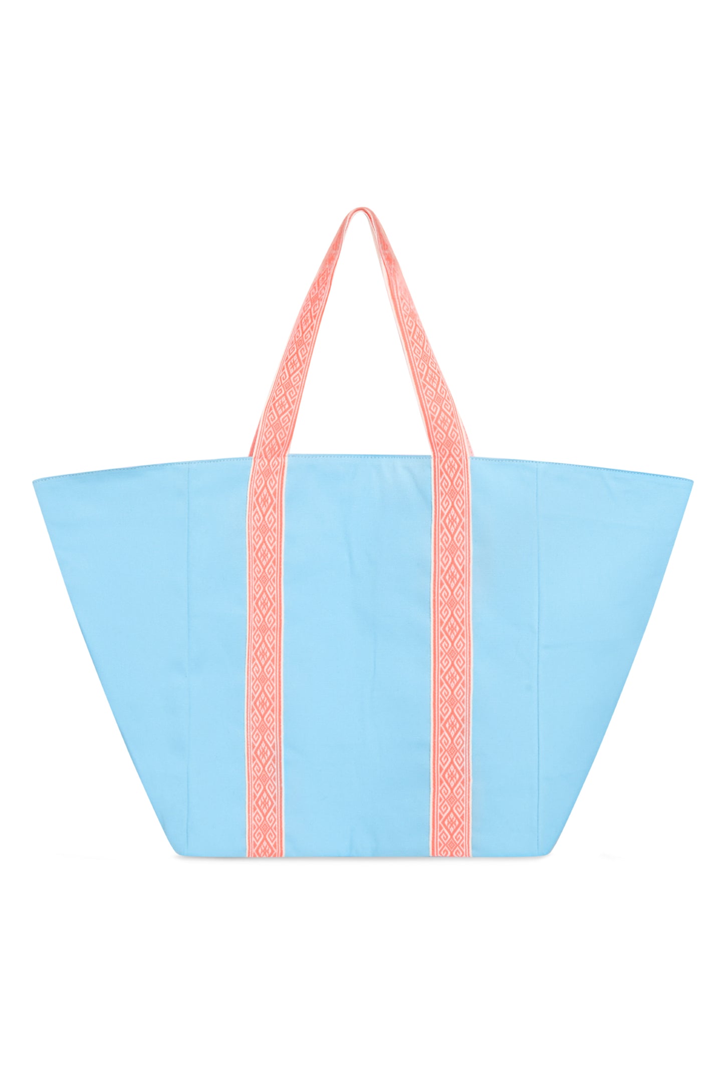 TURQUOISE COTTON CANVAS BEACH BAG