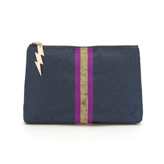 NAVY GLITTER CLUTCH