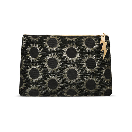 BLACK SUN WOVEN CLUTCH