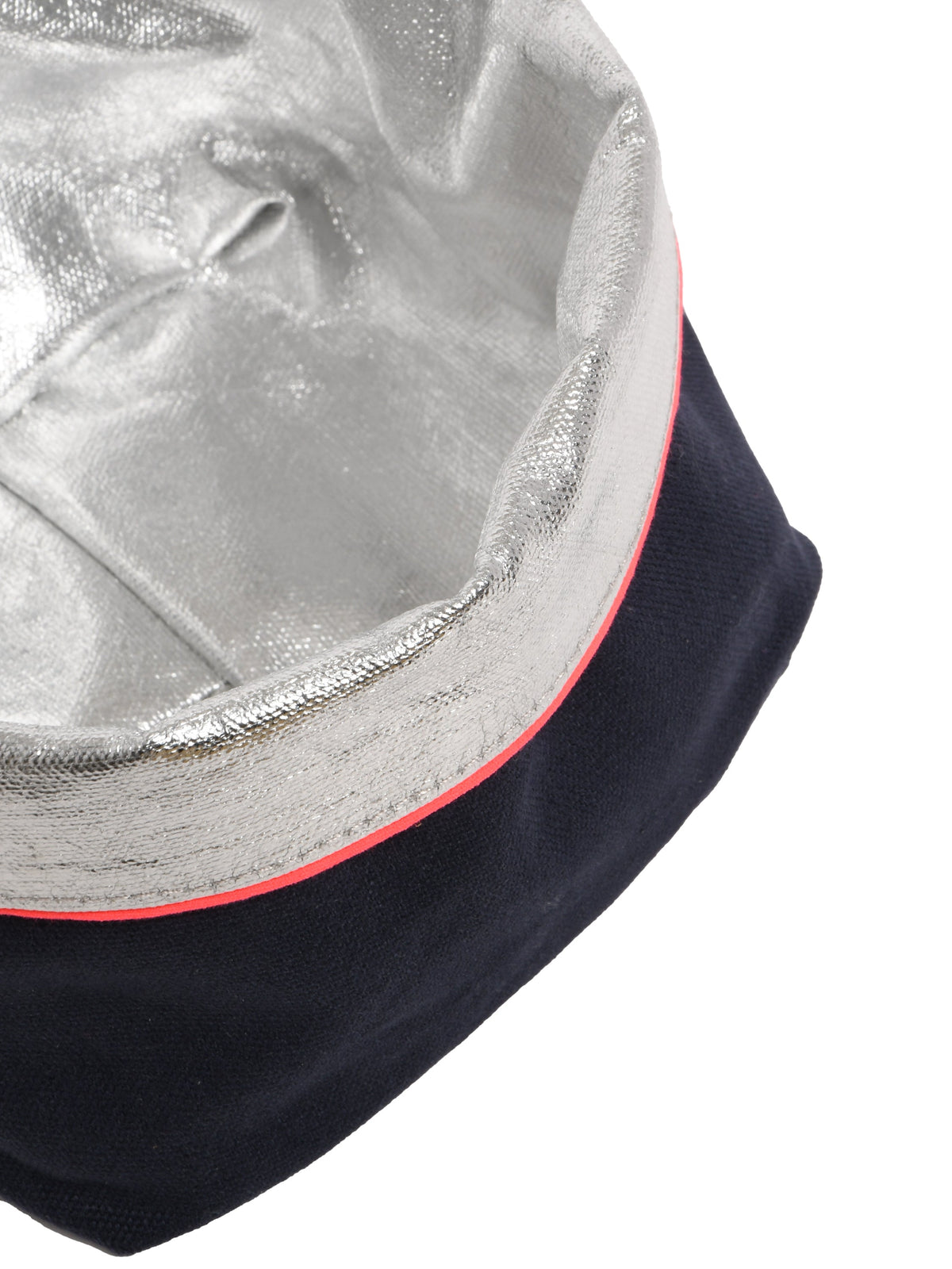 REVERSIBLE OLIVE FABRIC STORAGE POT | NAVY/SILVER Cockatoo