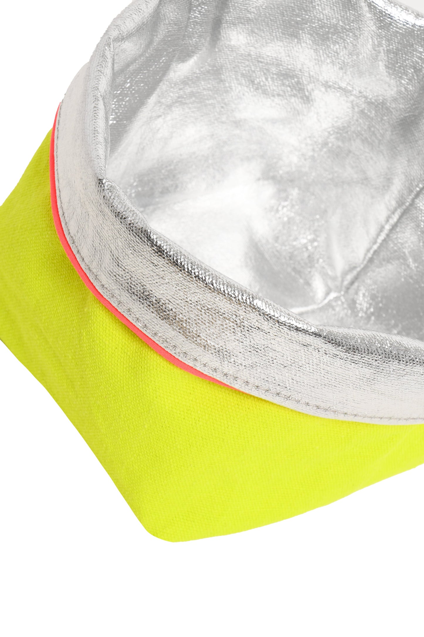 REVERSIBLE OLIVE FABRIC STORAGE POT | SILVER/YELLOW Cockatoo