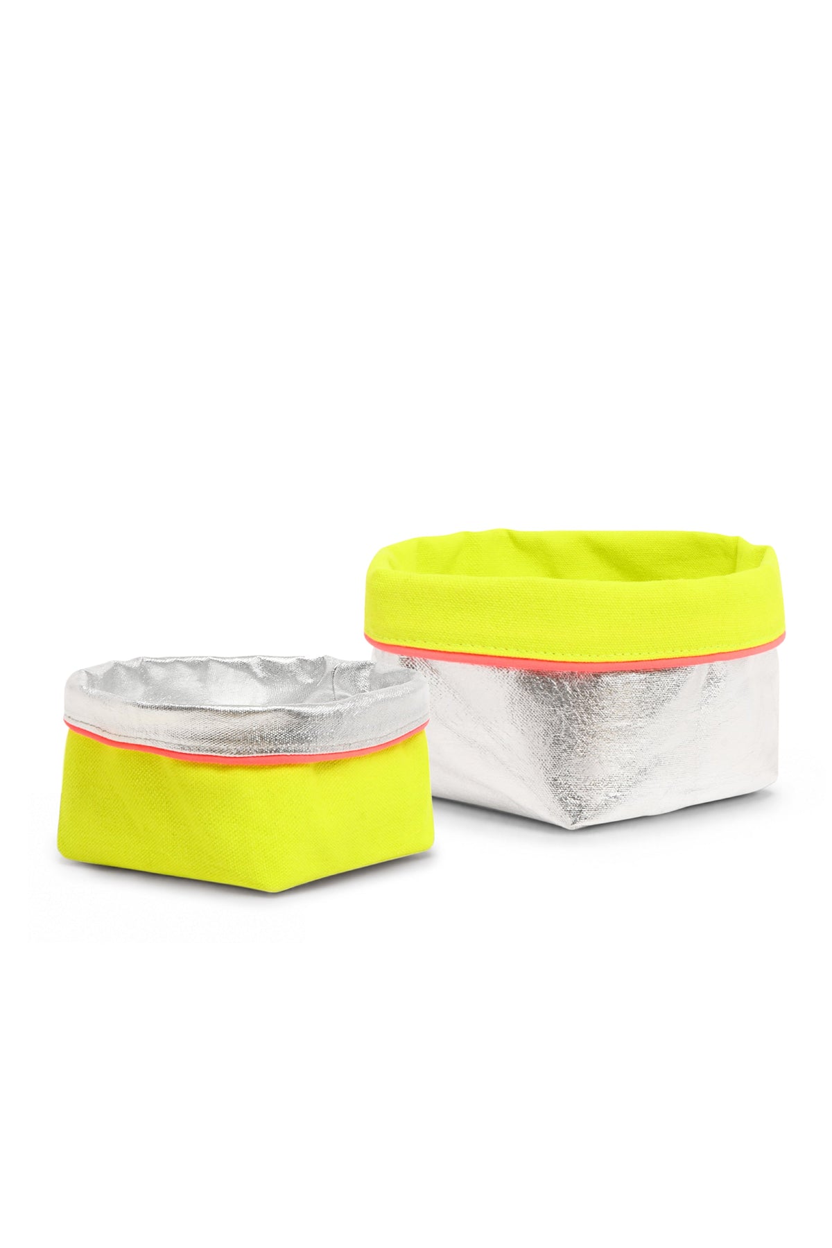 REVERSIBLE OLIVE FABRIC STORAGE POT | SILVER/YELLOW Cockatoo