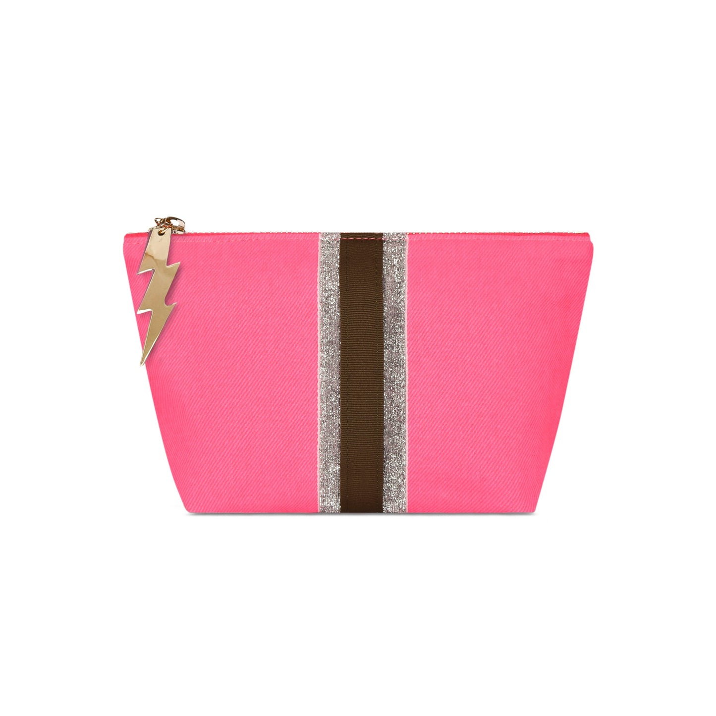 SMALL PINK GLITTER STRIPE BAG