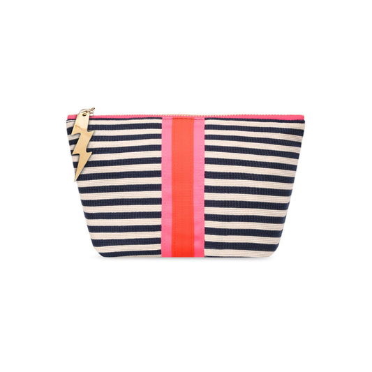 SMALL NAVY & CREAM STRIPED BAG