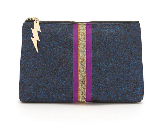 NAVY GLITTER CLUTCH