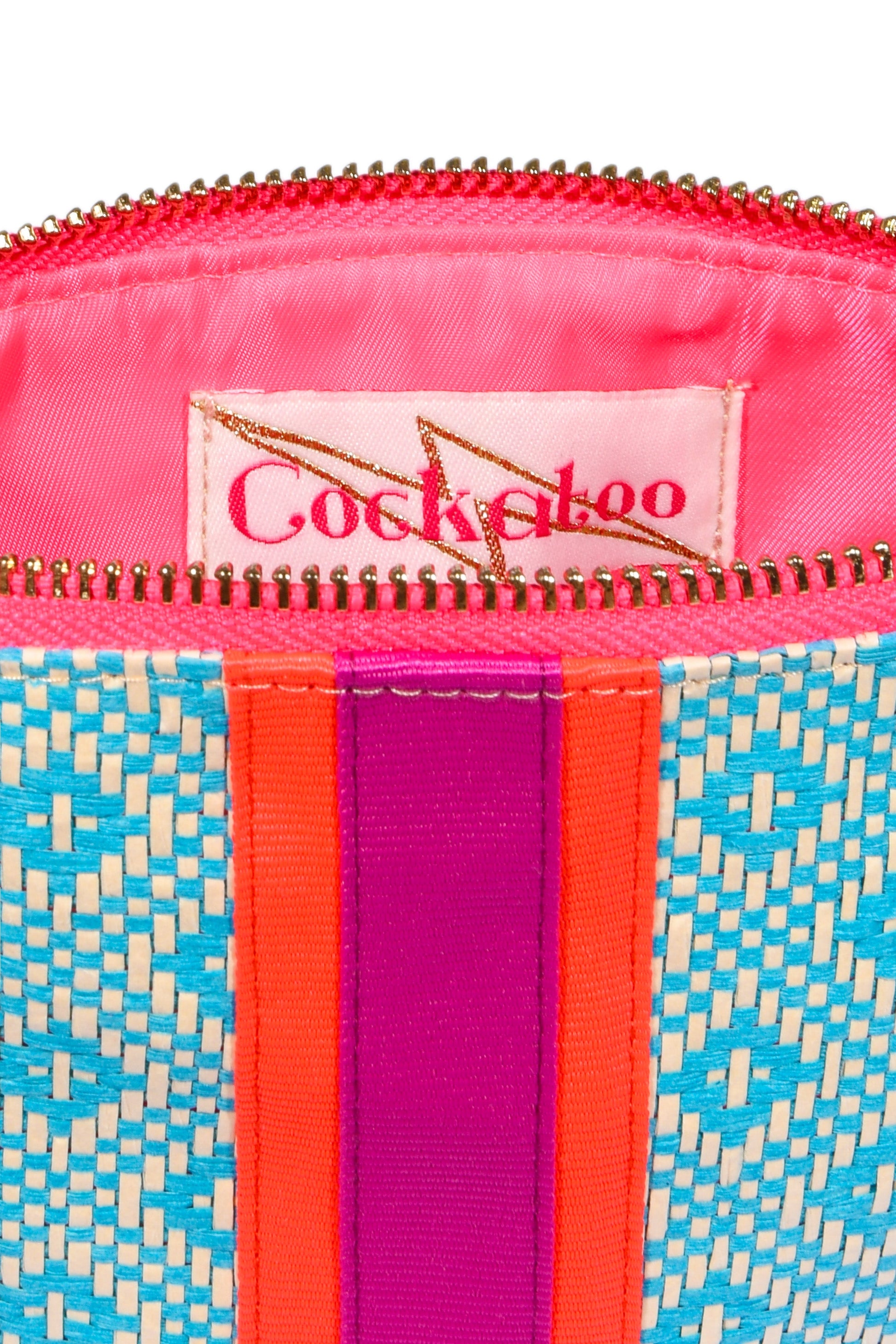 Small Turquoise Diamond Weave Bag - Cockatoo